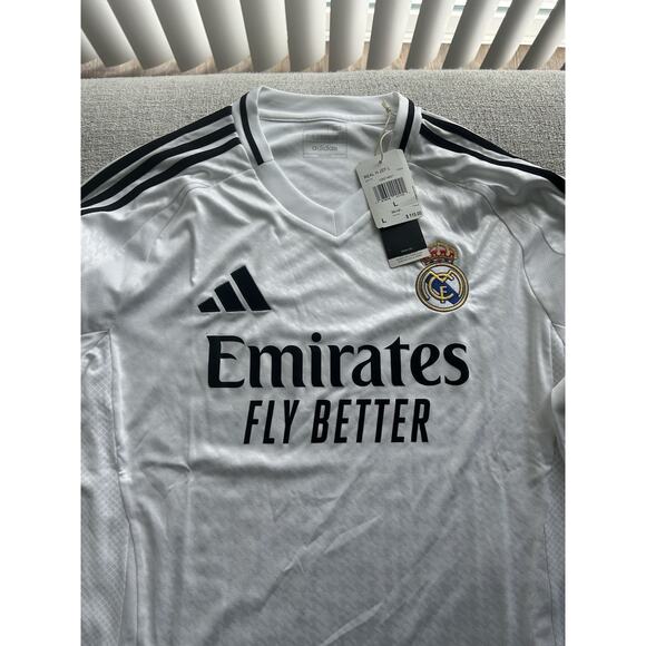 Adidas Real Madrid Long Sleeve Home Jersey 2024/25 Men’s Slim L New IT3442 White - Picture 2 of 9